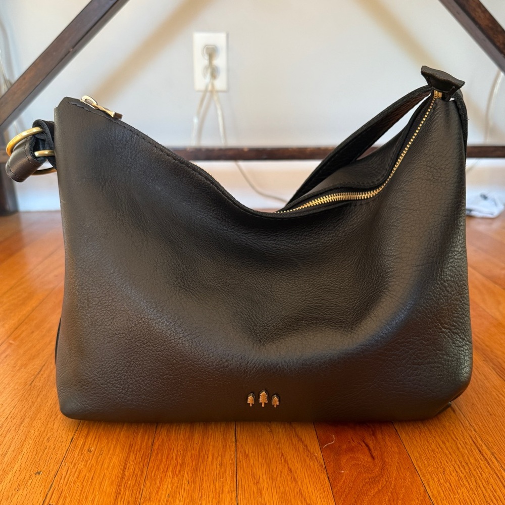 Portland Leather Goods large pebbled black slouchy